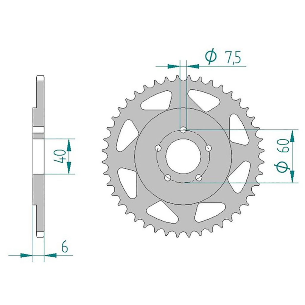 AFAM Kettenrad ALU #420 44 Zähne