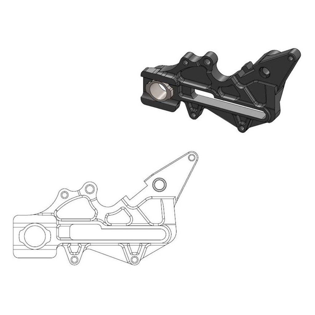 Moto-Master Bremssattel-Adapter Factory hinten 220 mm Ø schwarz