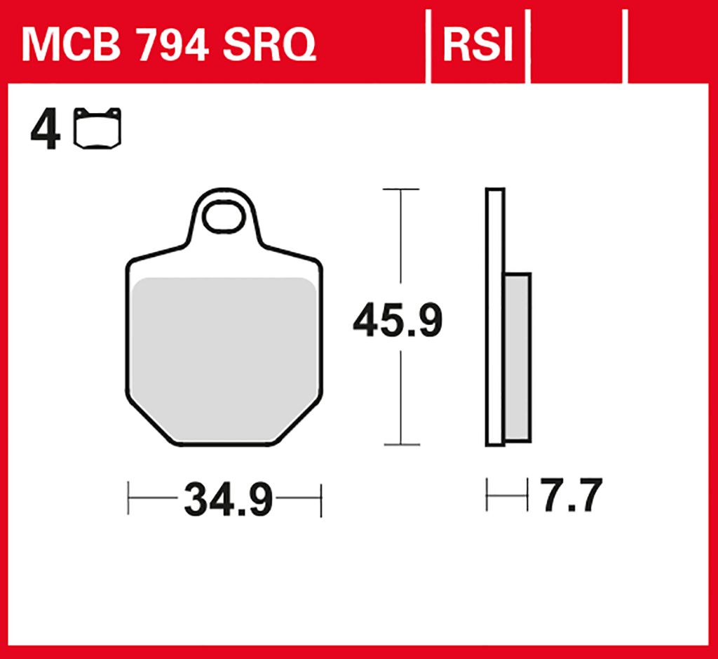 TRW Bremsbelag Sinter Racing ABE MCB794TRQ
