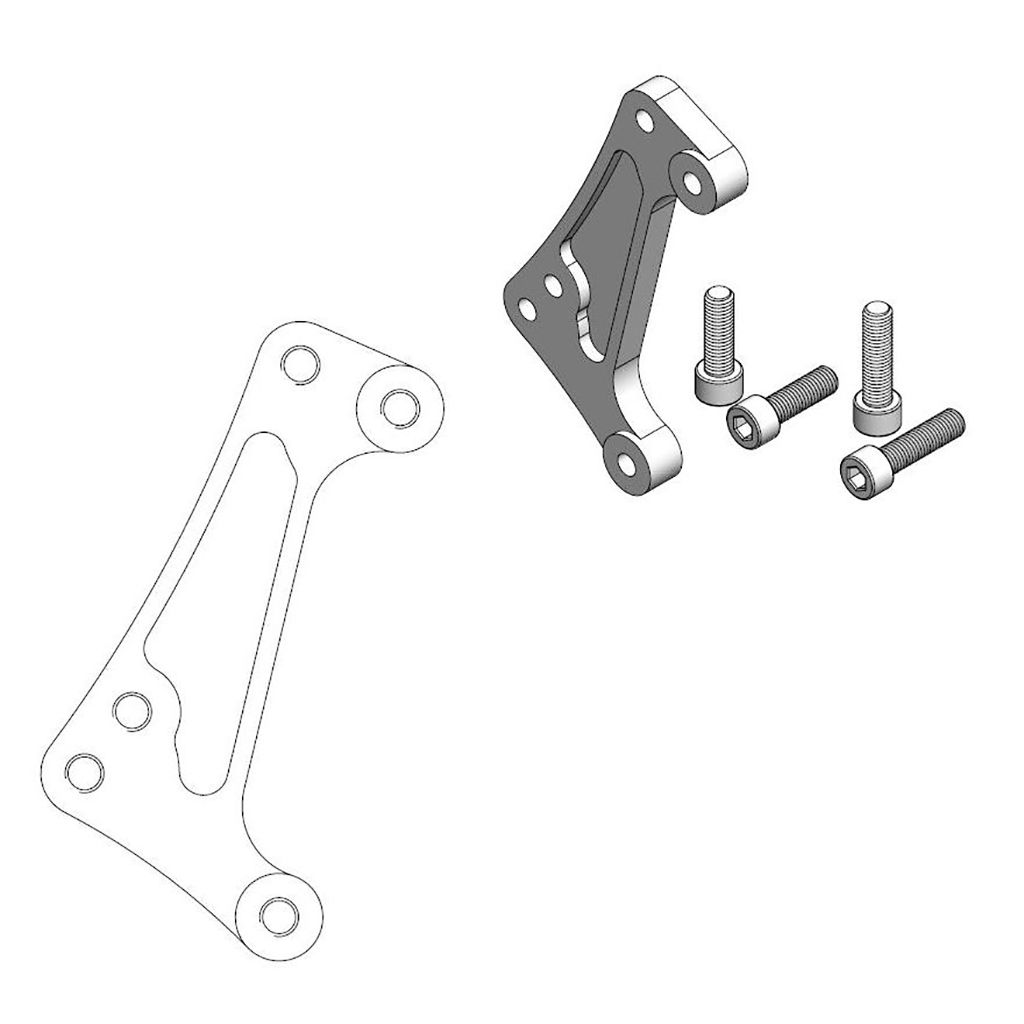 Moto-Master Bremssattel-Adapter Supermoto Racing Adapter 300 mm Ø