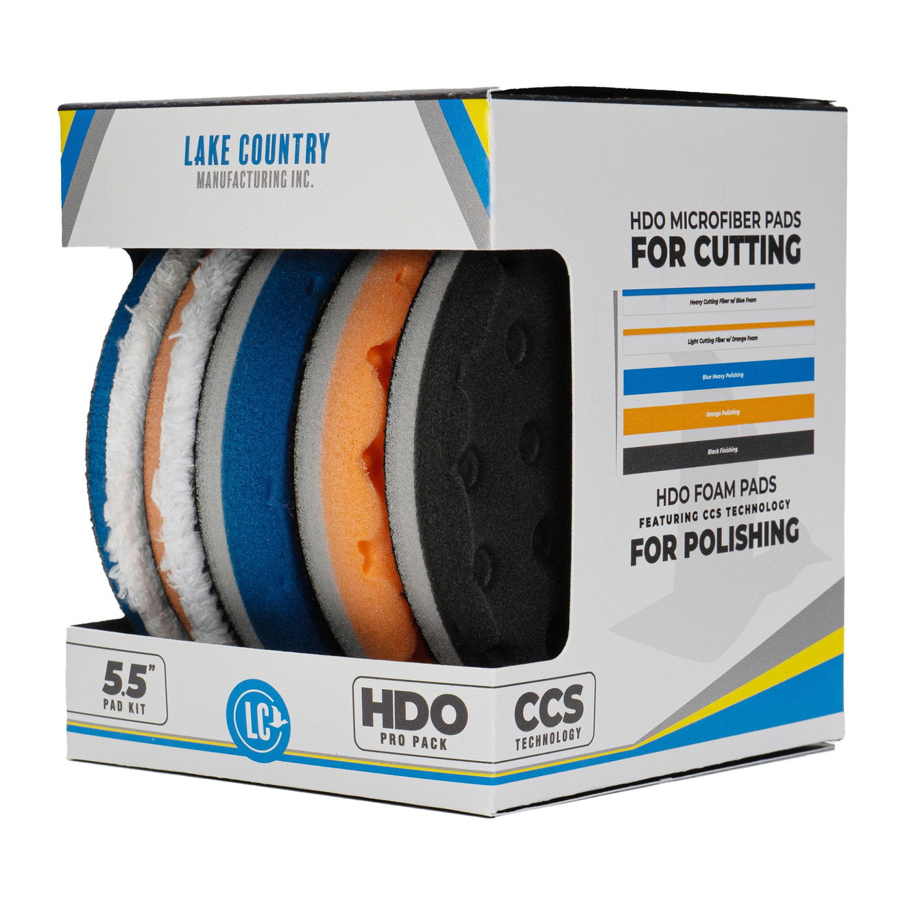 Lake Country 125mm HDO CCS ProPack 5 Polijstpads Microfiber & Foam