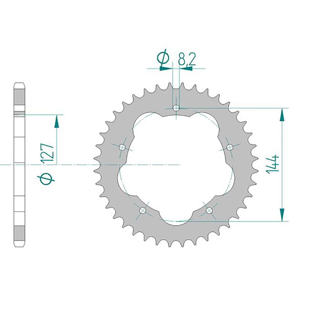 AFAM Kettenrad ALU #520 PCD 38 Zähne