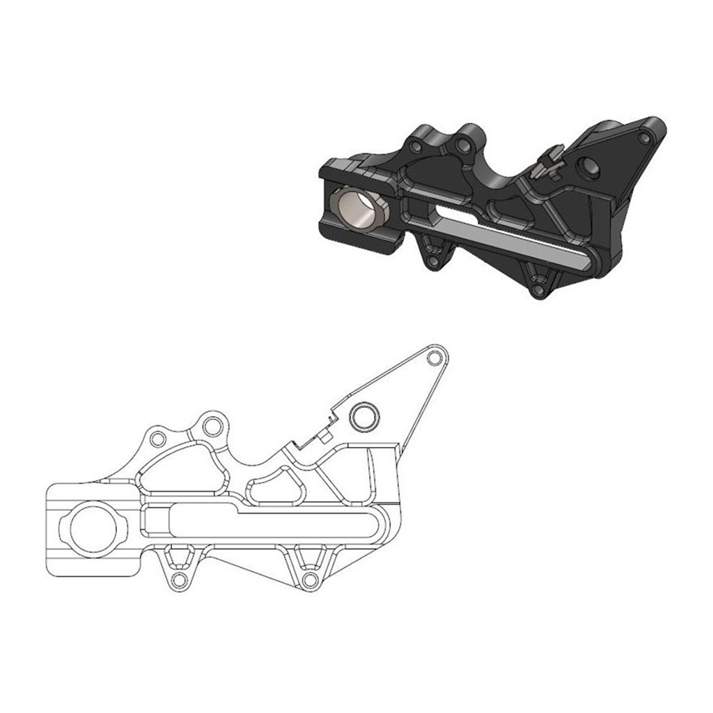 Moto-Master Bremssattel-Adapter Factory hinten 220 mm Ø schwarz