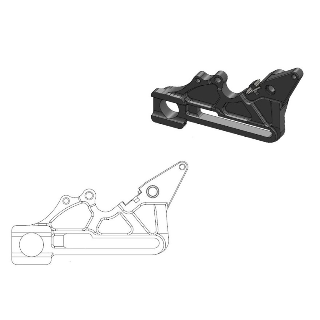 Moto-Master Bremssattel-Adapter Factory hinten 240 mm Ø schwarz