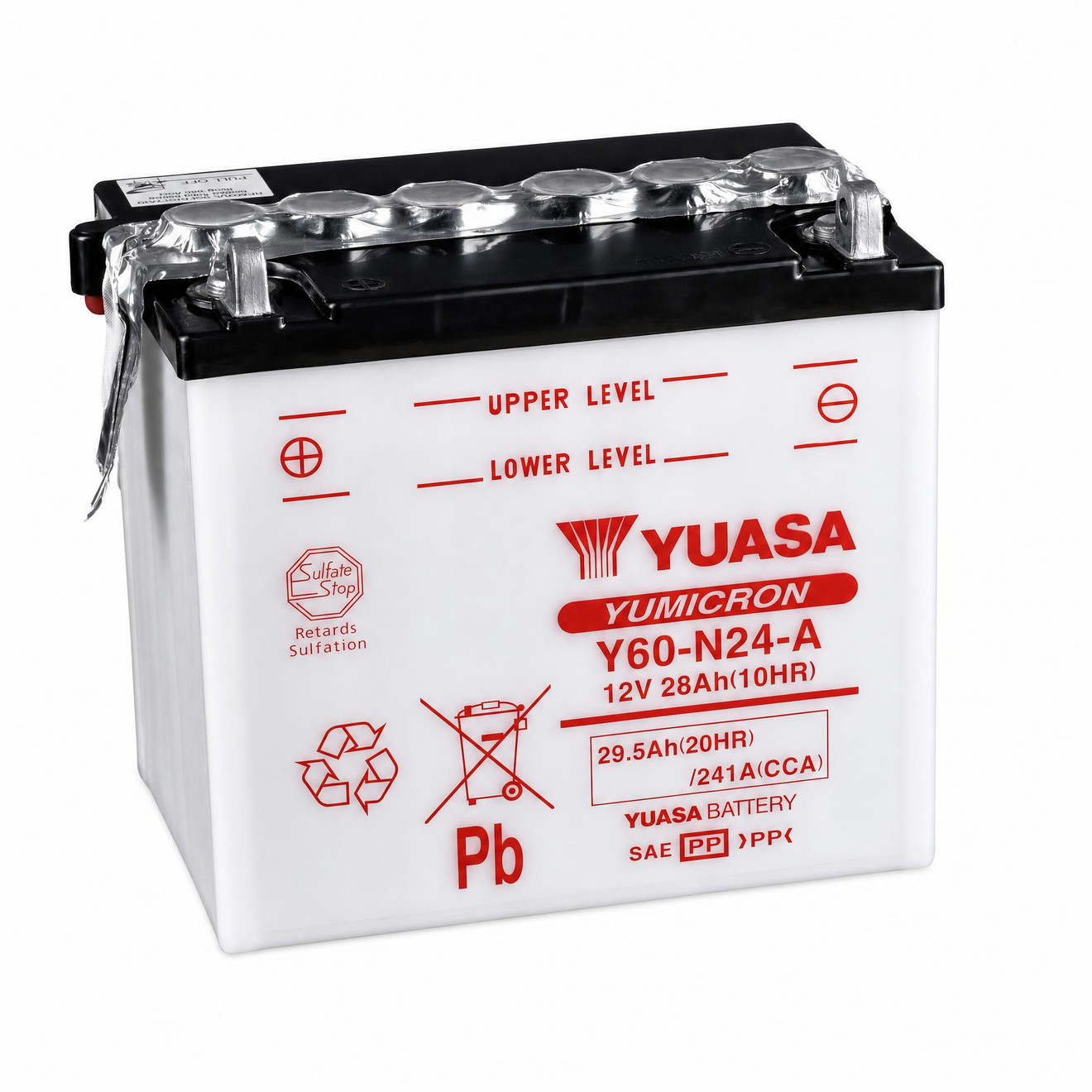 Yuasa Batterie 12V 28AH Y60-N24-A Blei-Säure ohne Säurepack