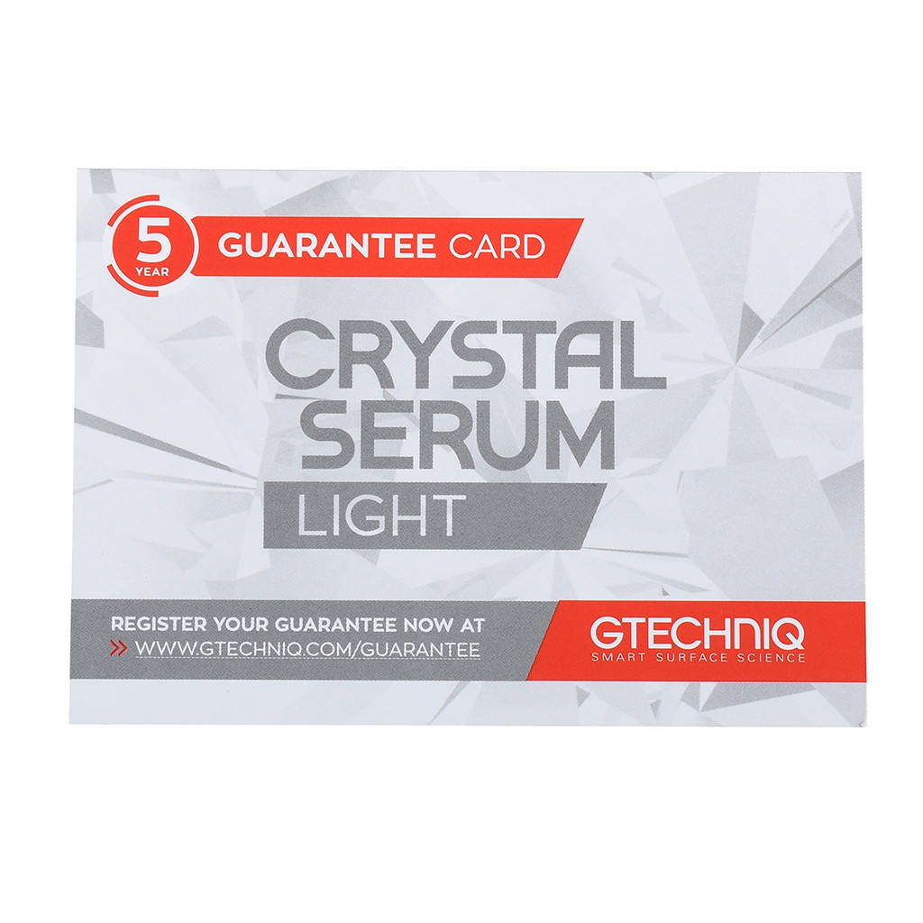 Gtechniq Garantie Registratiekaart CSL - 1 kaart per fles!