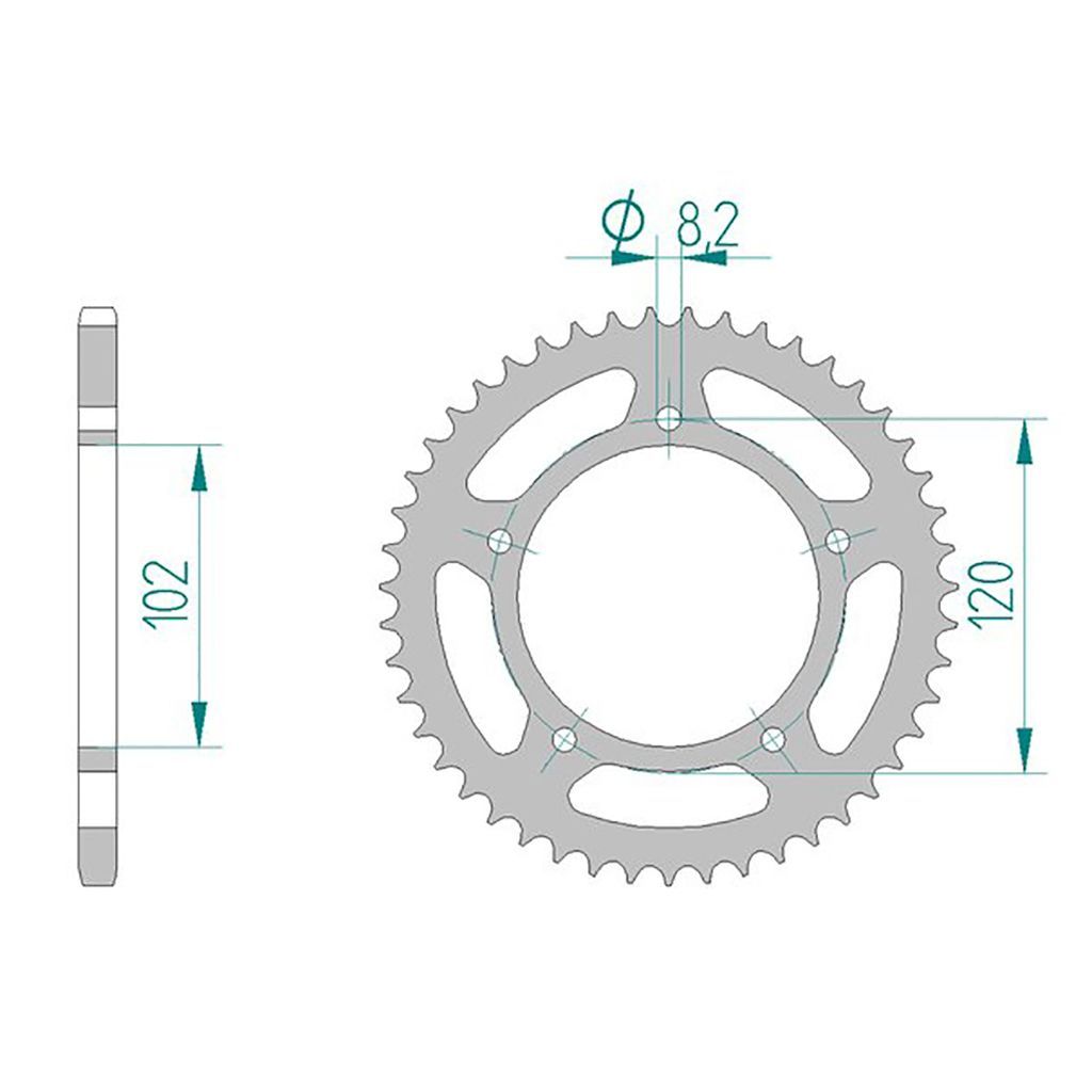 Esjot Kettenrad 35104-42 STAHL #420 42 Zähne