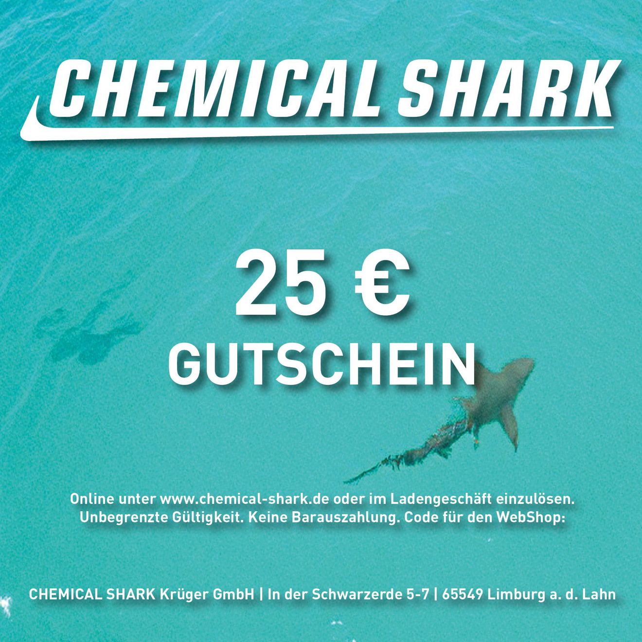 Carte-cadeau Chemical-Shark.de 25 EURO