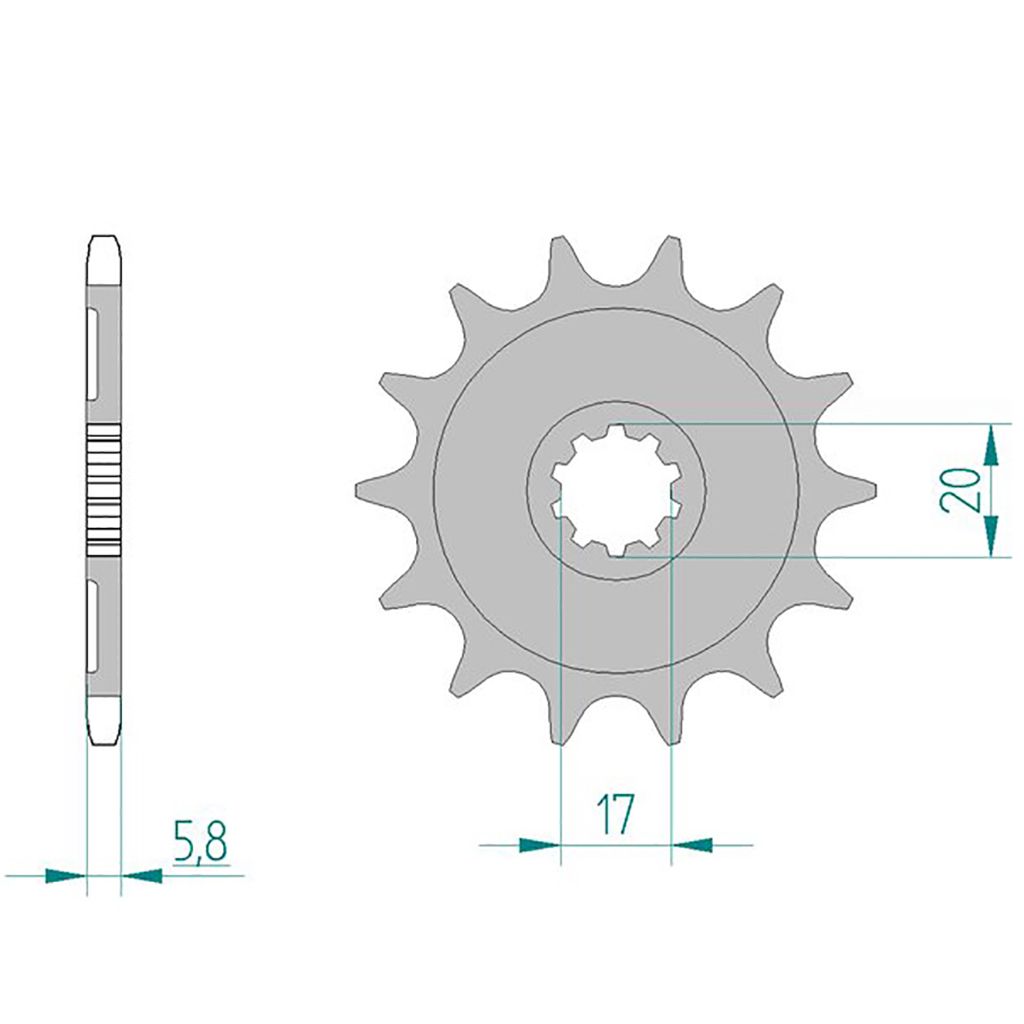 AFAM Kettensatz für Kawasaki KX 250 F 4T 04-05 520 MR2G