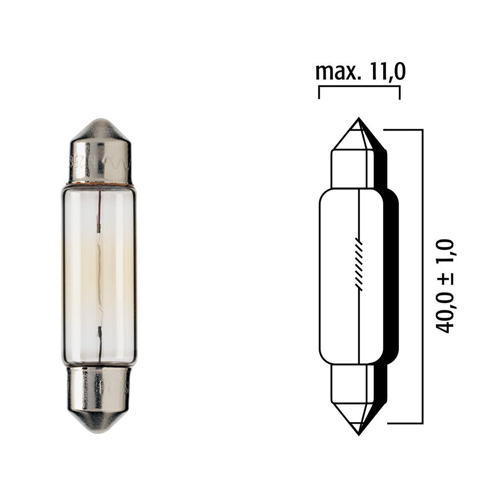 Flösser Lampen 6V 10W SV8.5 11x40 Soffitte VPE10