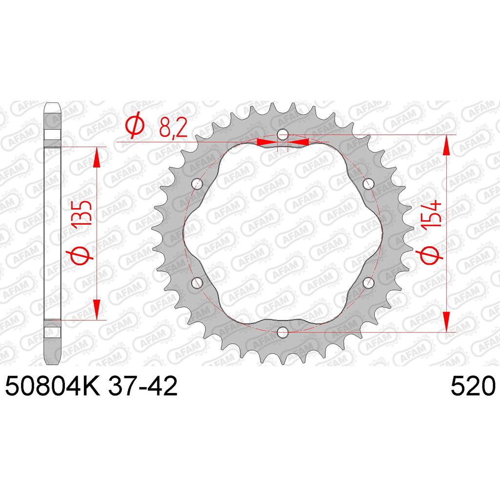 AFAM Kettenrad STAHL #520 PCD 40 Zähne