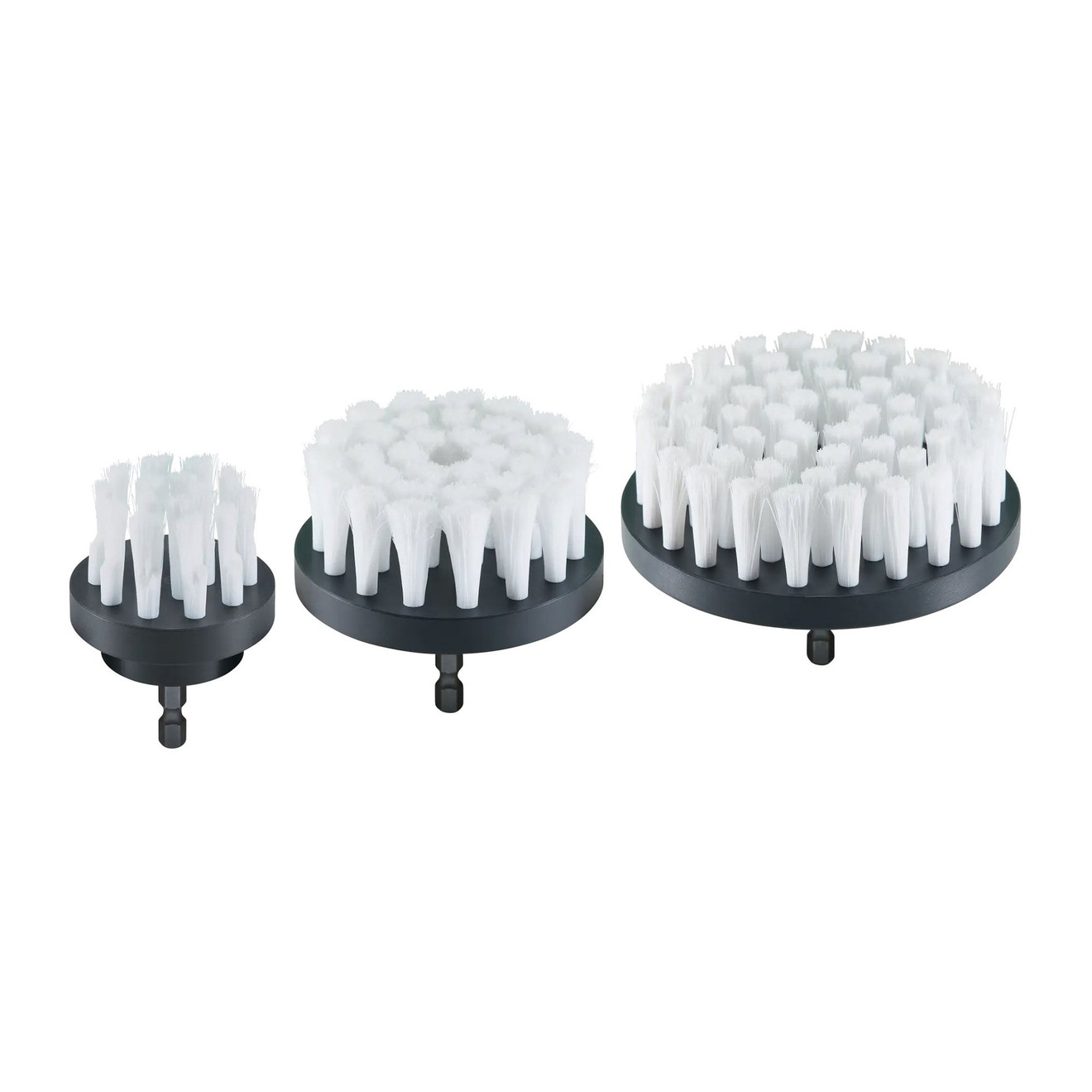 Flex Brush 3-delige set voor reiniging van textiel- en kunststofoppervlakken Ø 50, 75, 100 mm