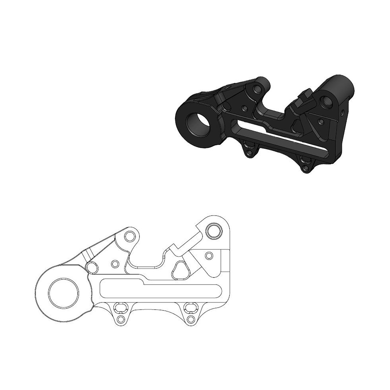 Moto-Master Bremssattel-Adapter hinten f. OEM 220 mm Ø 22mm Achse