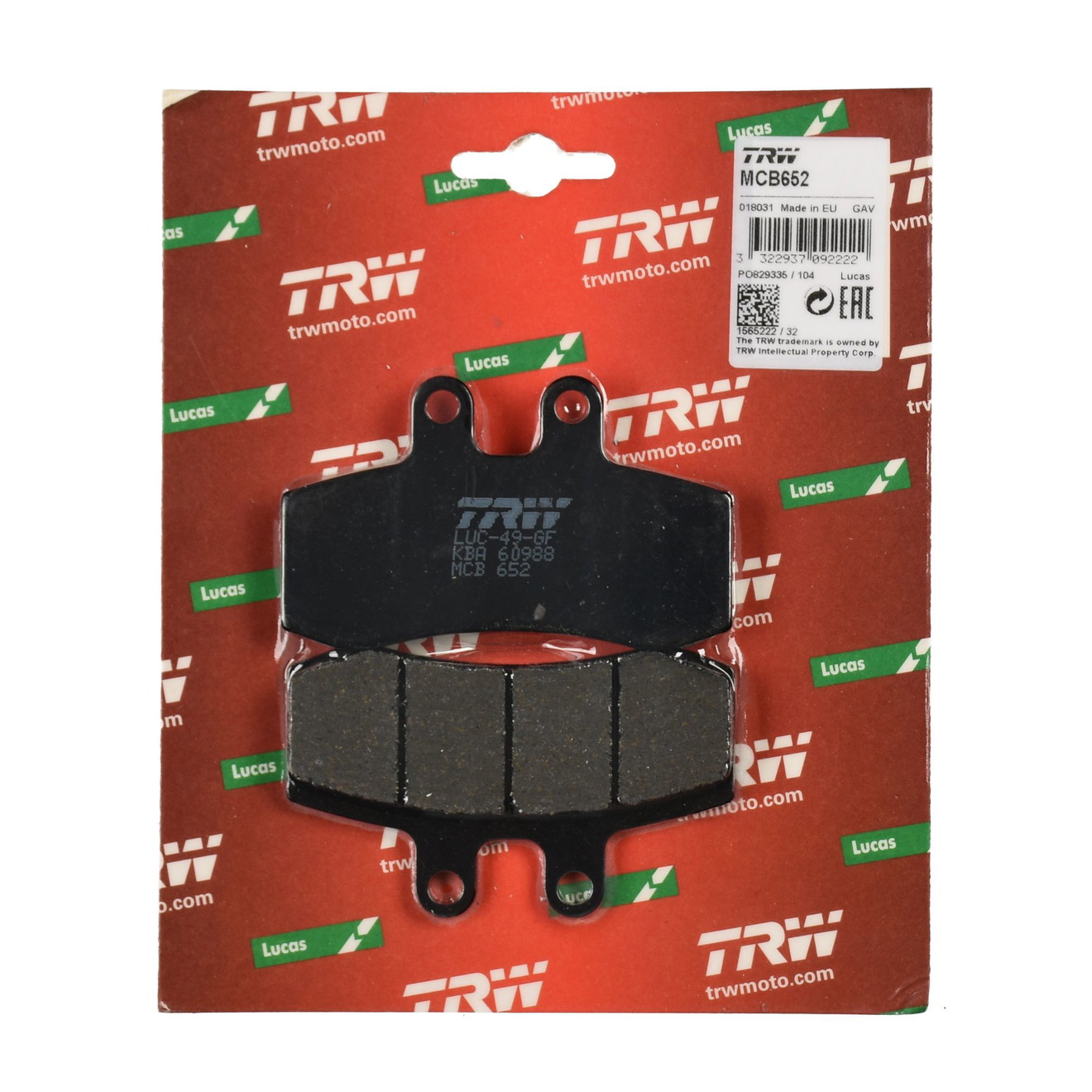 TRW Bremsbelag organisch MCB652