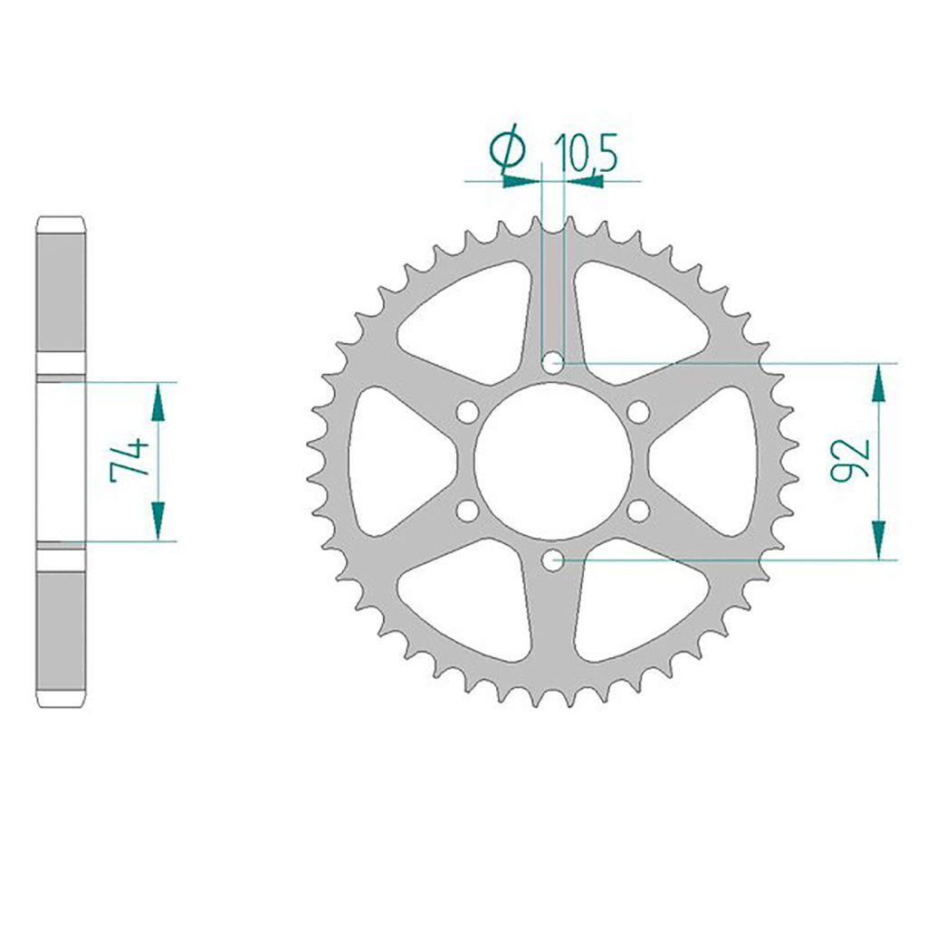 AFAM Kettenrad STAHL #530 44 Zähne