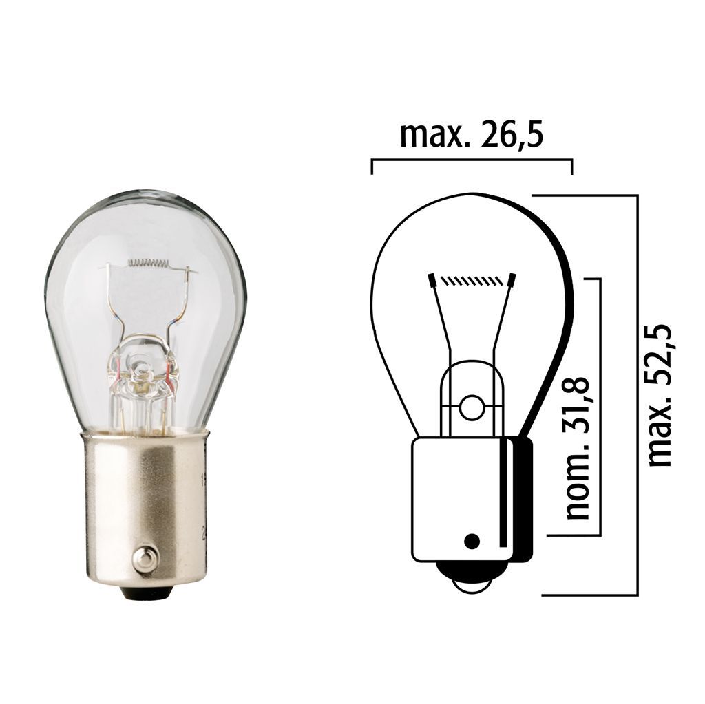 Flösser Lampen 12V 21W BA15s orange VPE10
