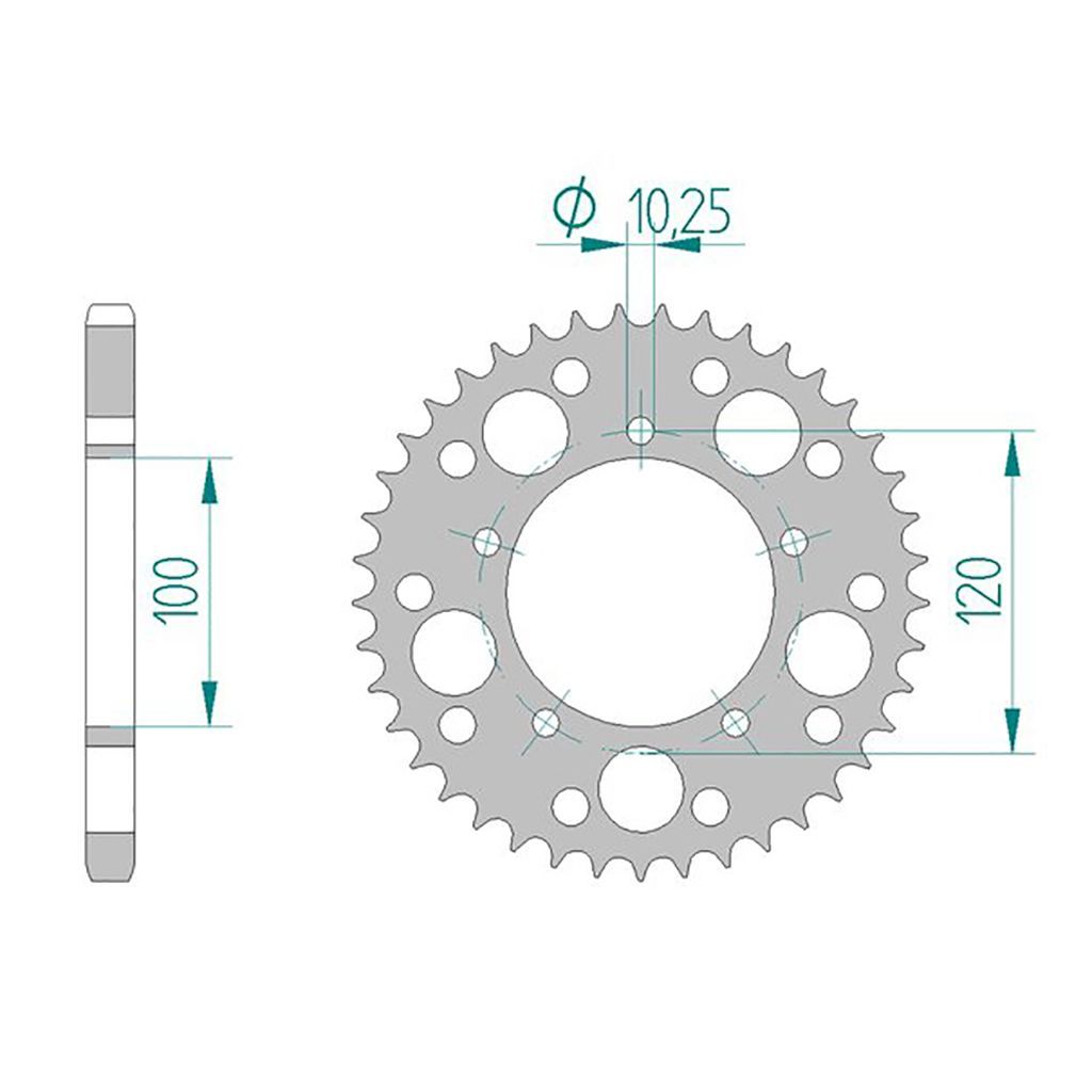 Esjot Kettenrad 36800-40 ALU #525 40 Zähne