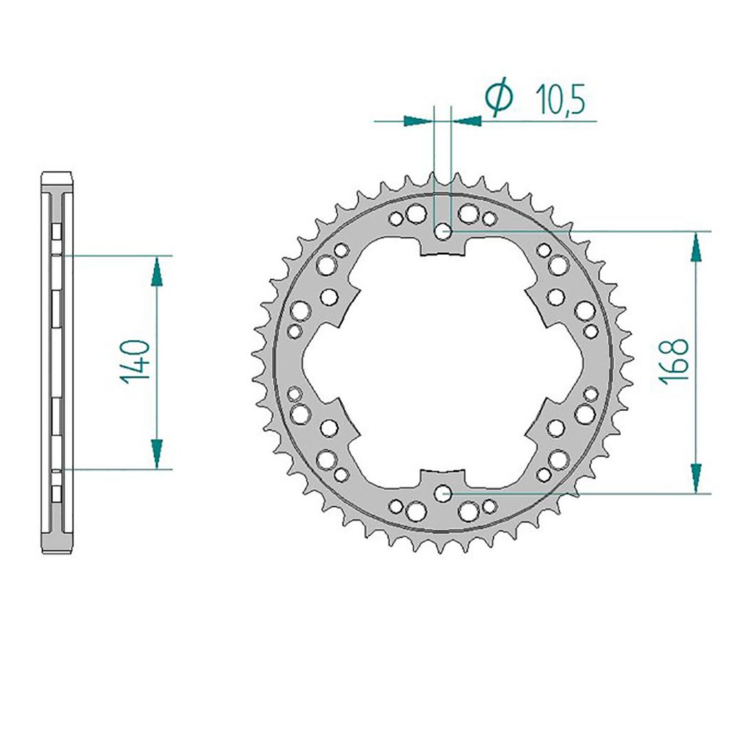 AFAM Kettenrad STAHL #525 Bohrung 10,5 mm 47 Zähne