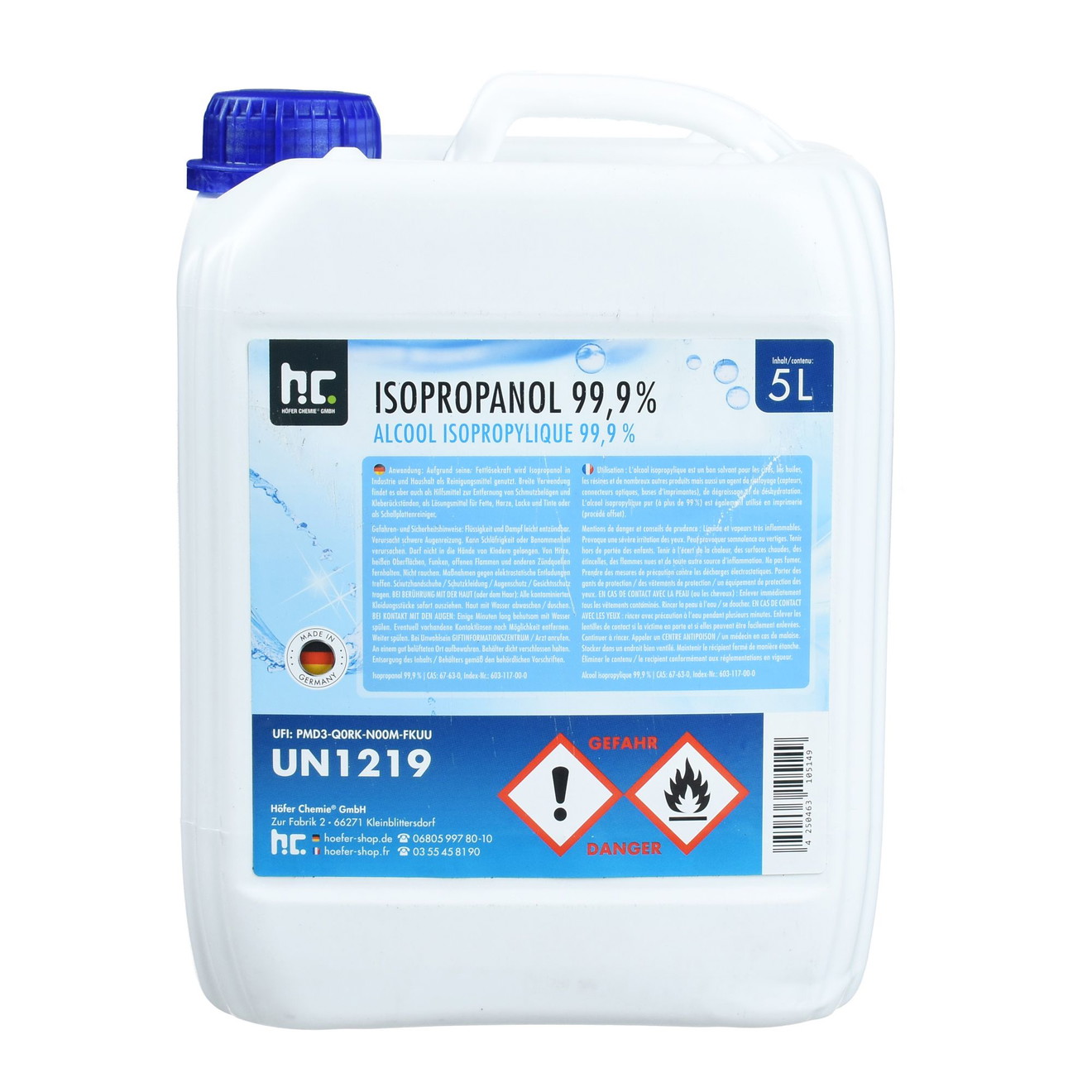 HC Isopropanol IPA 99,9% hochrein 5000ml