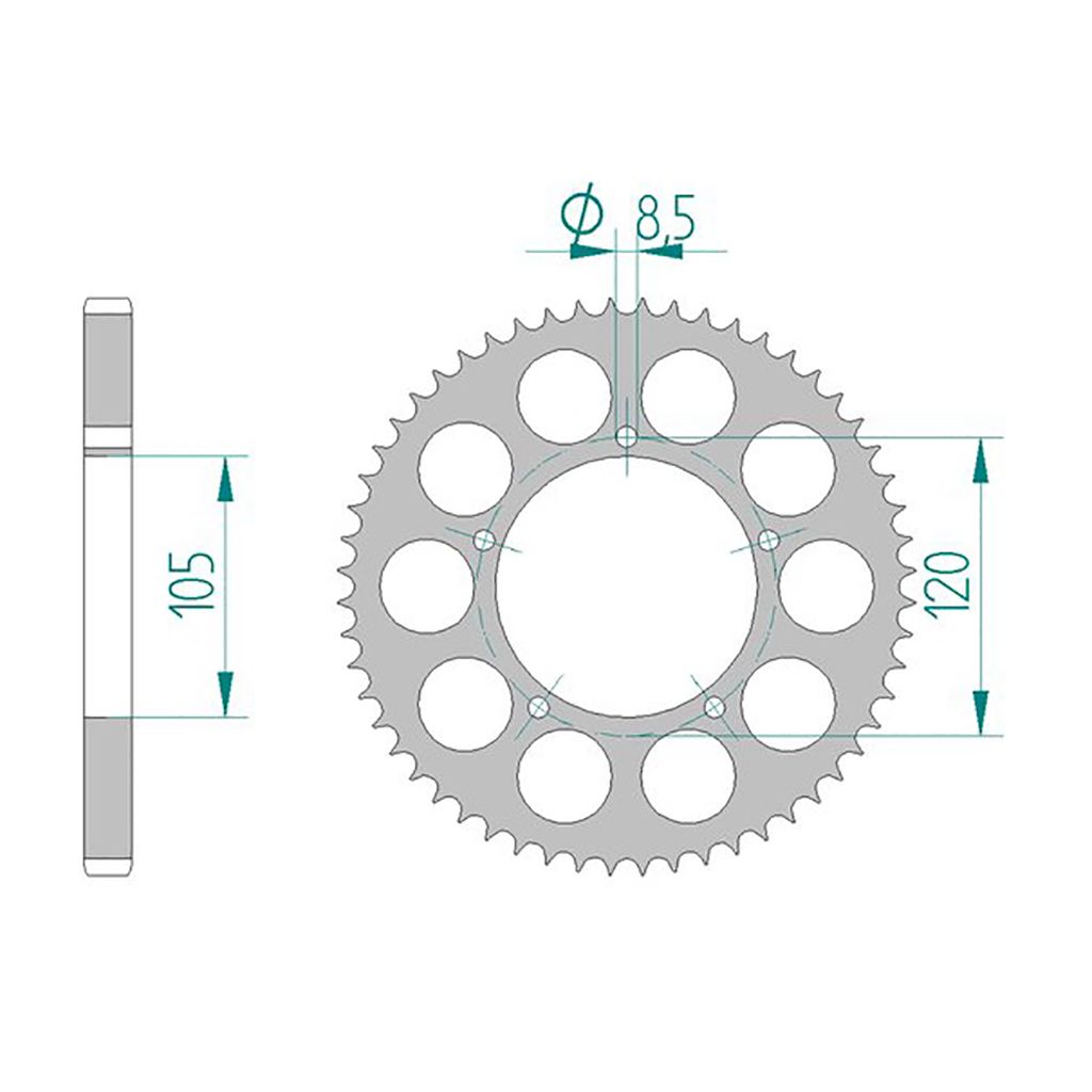 Esjot Kettenrad 92109-48 STAHL #428 48 Zähne