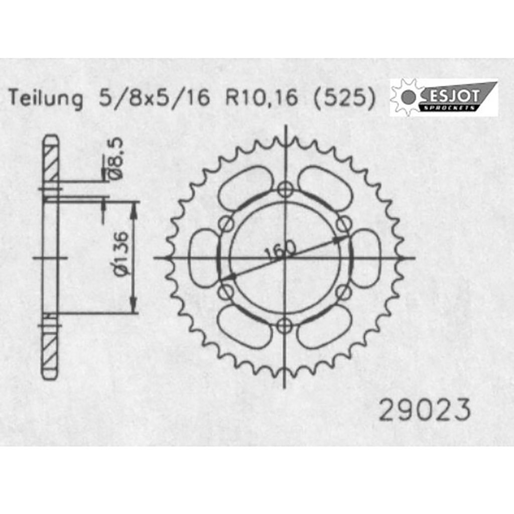 Esjot Kettenrad STAHL #525