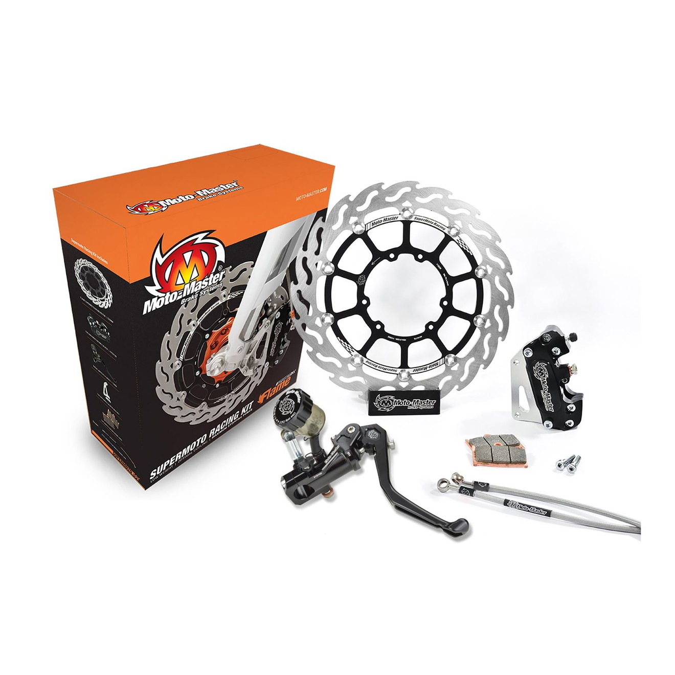 Moto-Master Supermoto Kit 320 Flame Bremsscheibe Bremssattel Bremspumpe