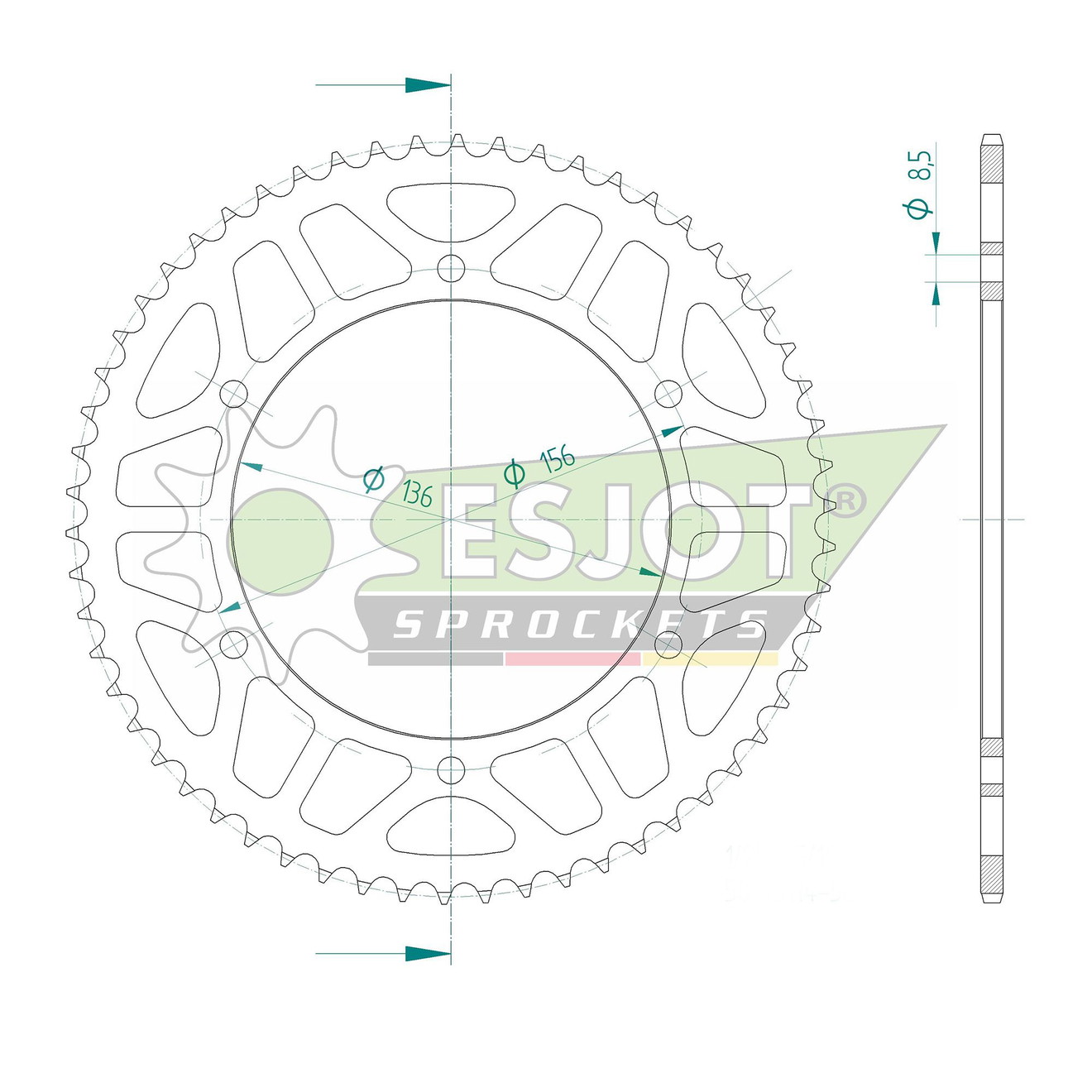 Esjot Kettenrad STAHL #428 58 Zähne