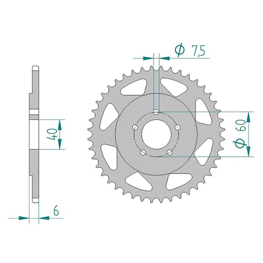 AFAM Kettenrad ALU #415 44 Zähne
