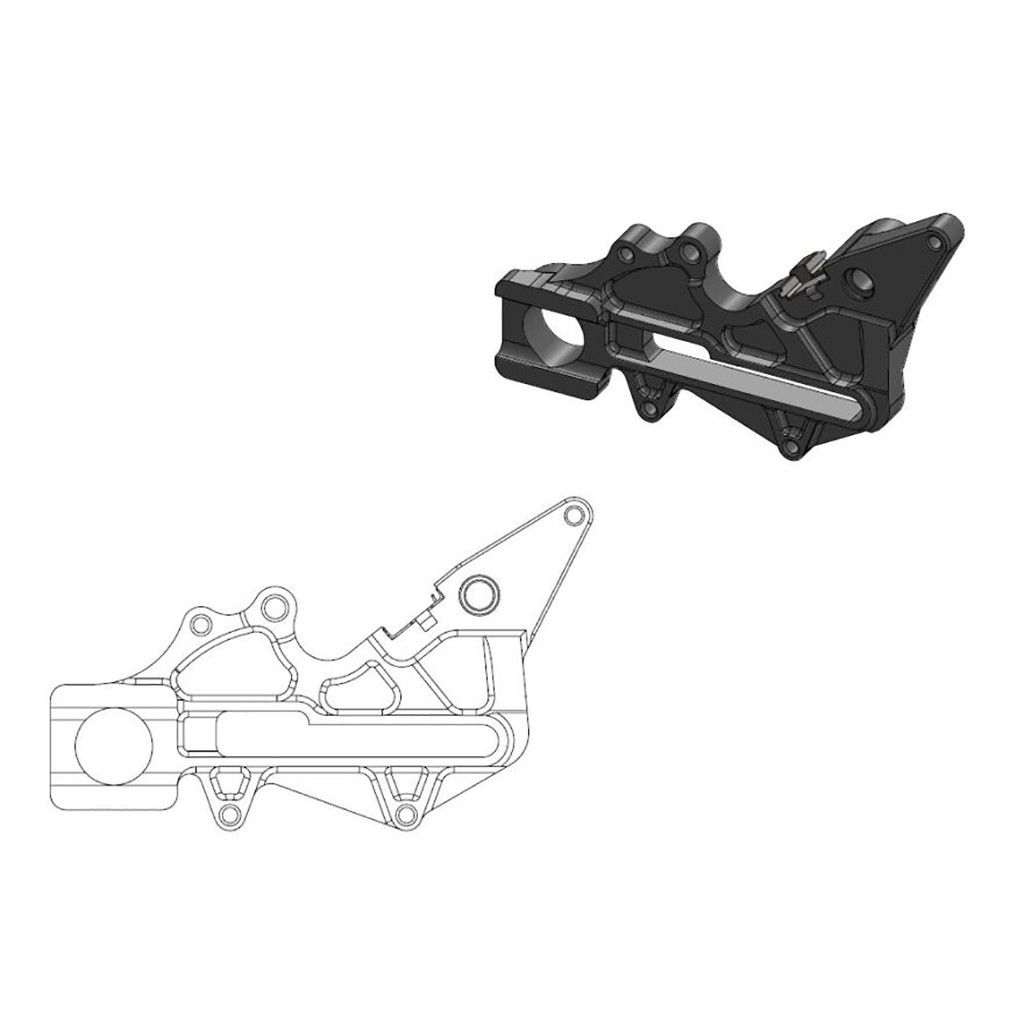 Moto-Master Bremssattel-Adapter Factory hinten 220 mm Ø schwarz