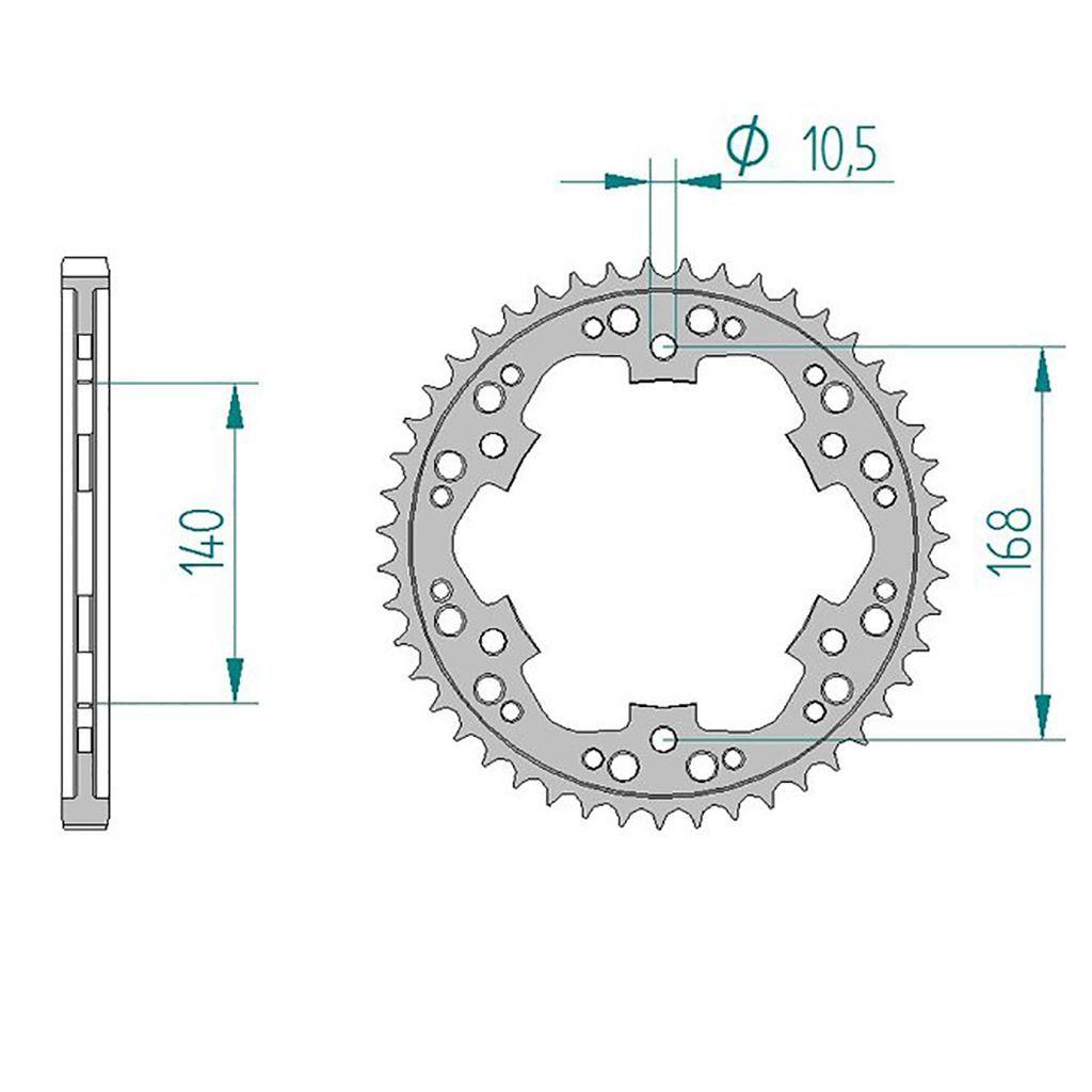 AFAM Kettenrad STAHL #525 Bohrung 10,5 mm 41 Zähne