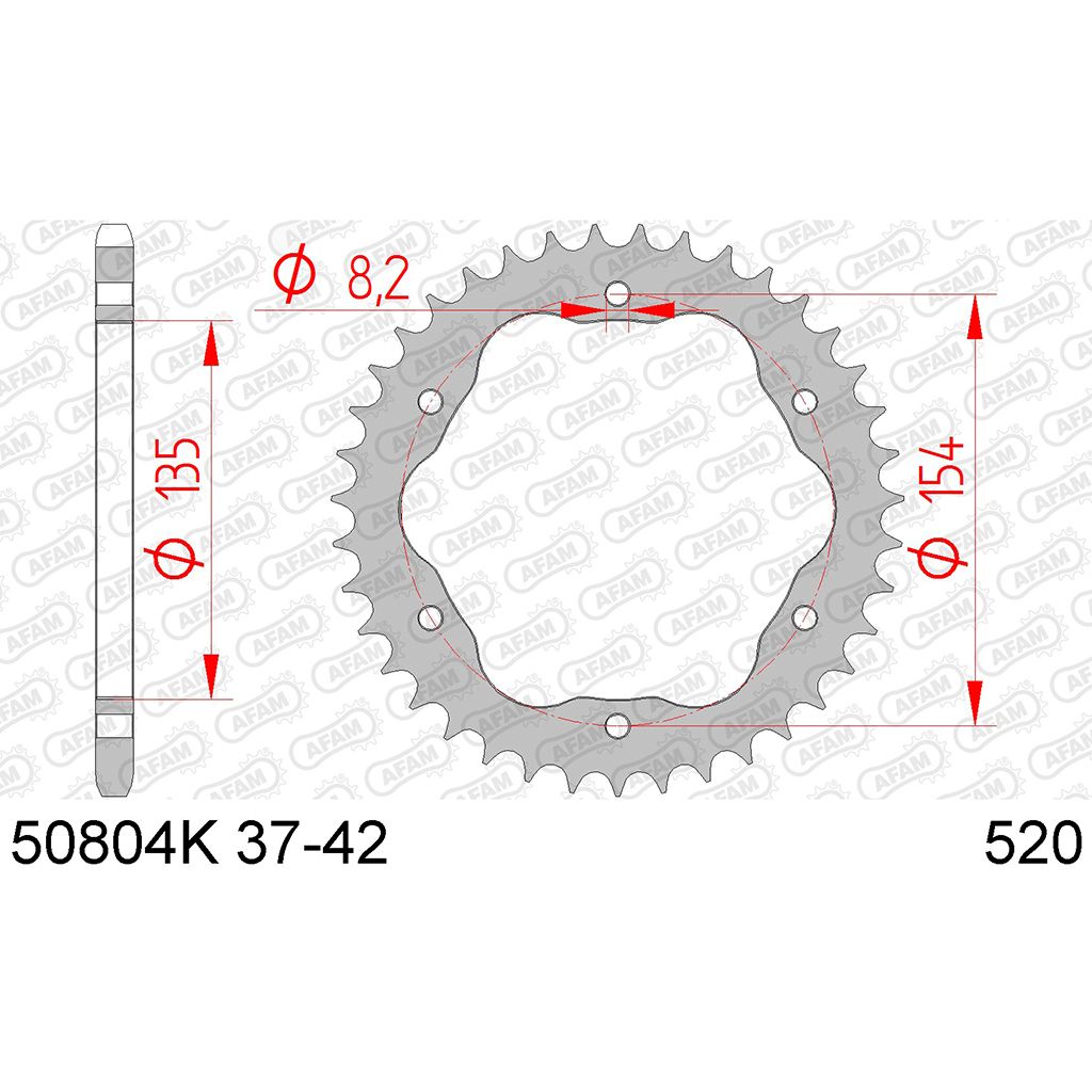 AFAM Kettenrad STAHL #520 PCD 37 Zähne
