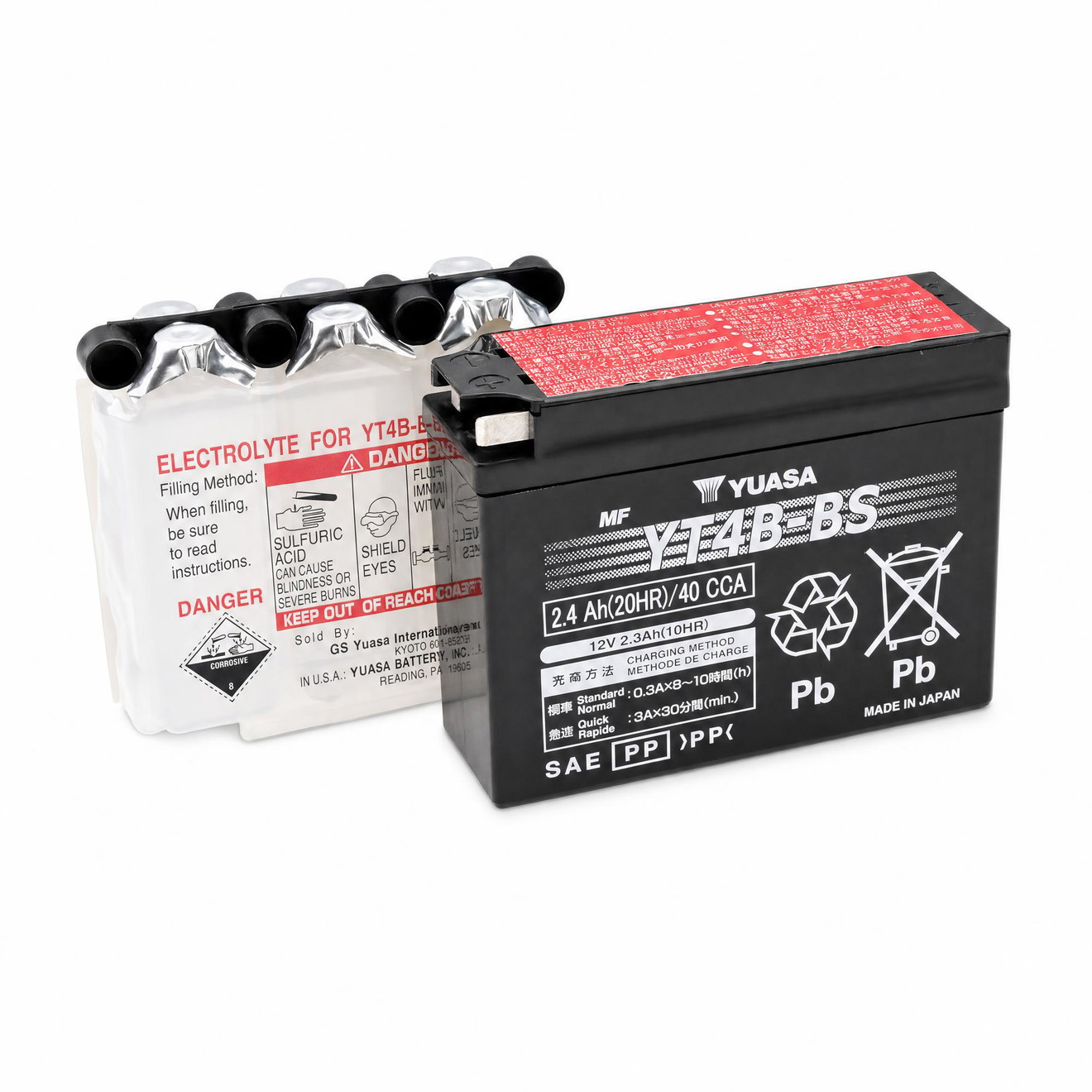 Yuasa Batterie 12V 2,3AH YT4B-BS Wartungsfrei