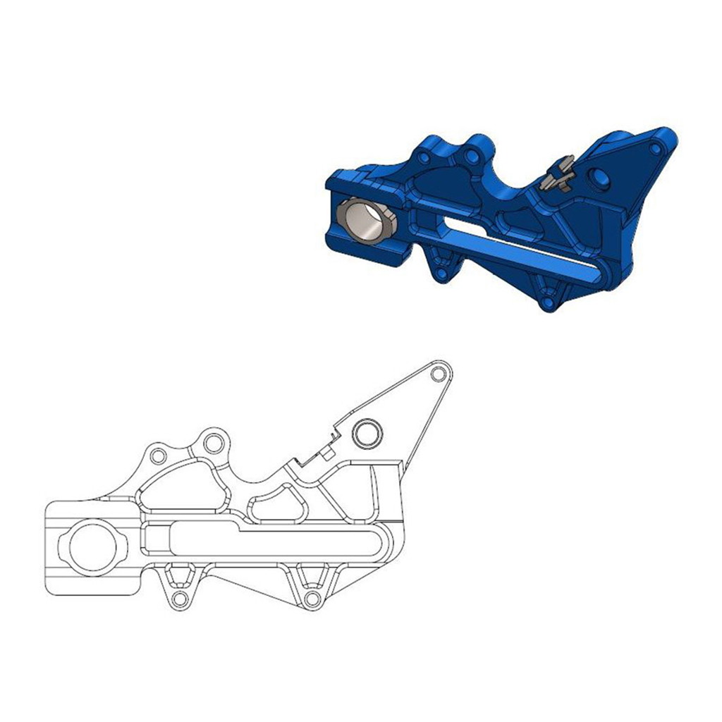 Moto-Master Bremssattel-Adapter Factory hinten 220 mm Ø blau