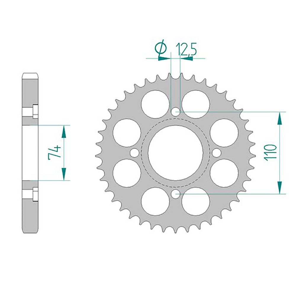 AFAM Kettenrad STAHL #530 39 Zähne