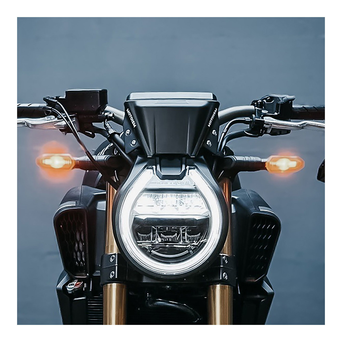 MOTOISM Windschild Edelstahl matt-schwarz