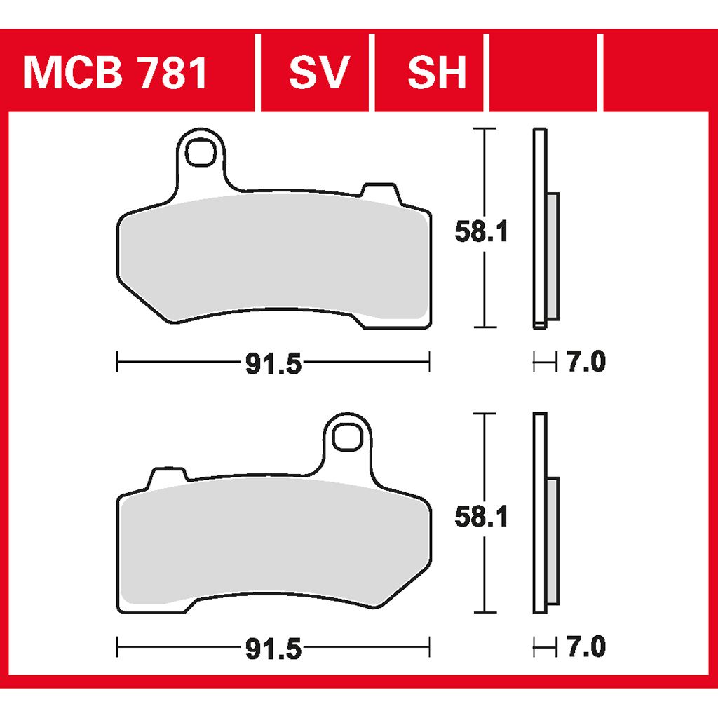 TRW Bremsbelag Sinter Street MCB781SH