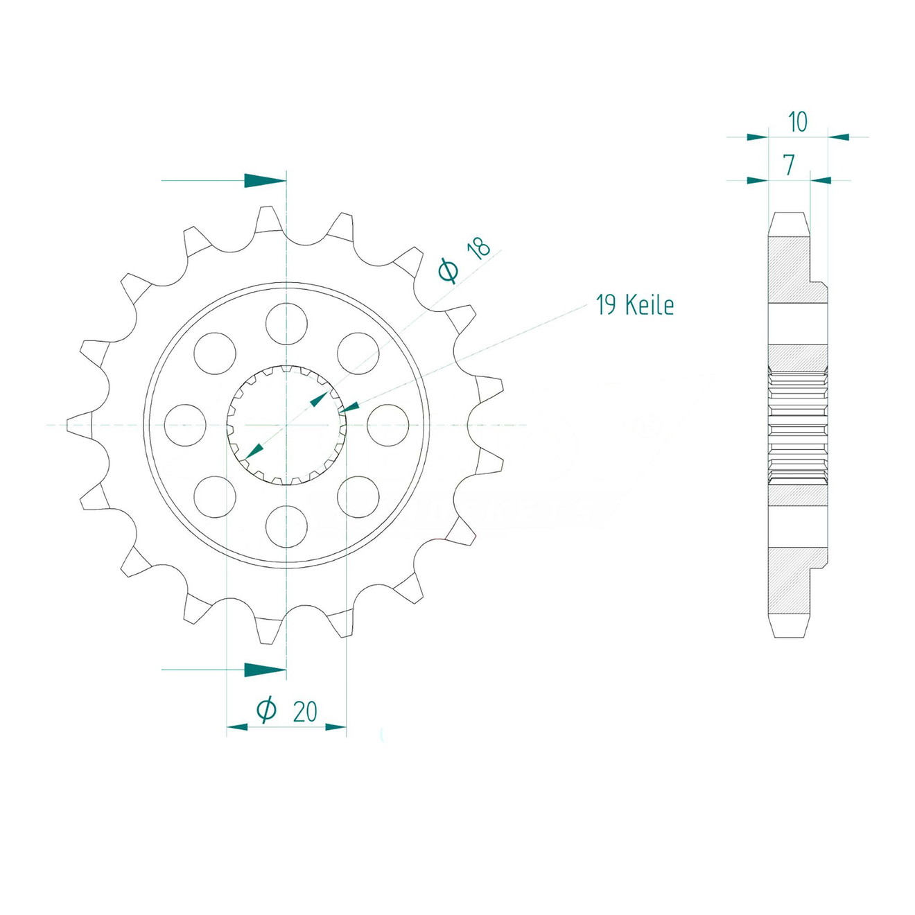 Esjot Ritzel 50-15084-17S #428 Sport 17 Zähne