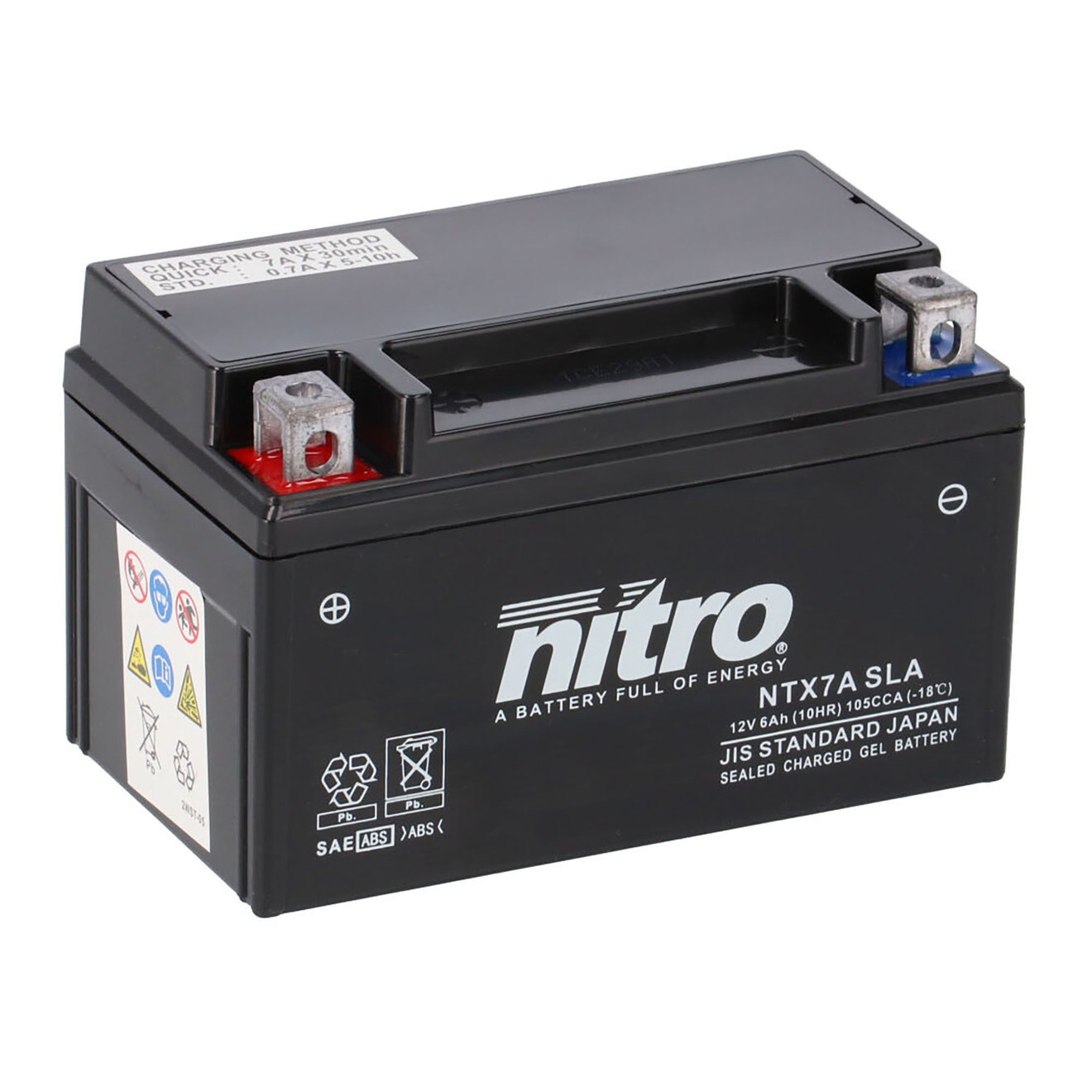 Nitro Batterie 12V 6AH YTX7A-BS Gel 50615