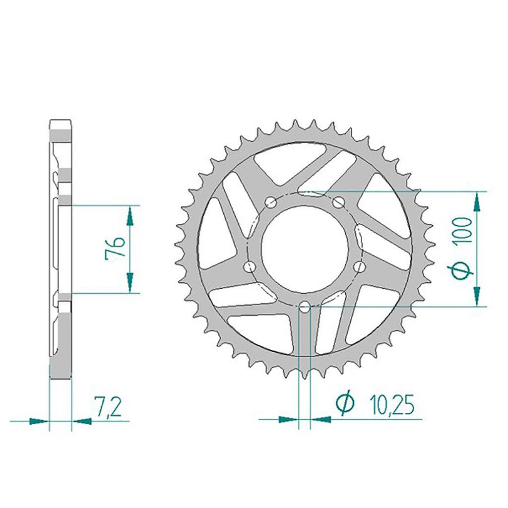 AFAM Kettenrad STAHL #525 R1/R6 40 Zähne