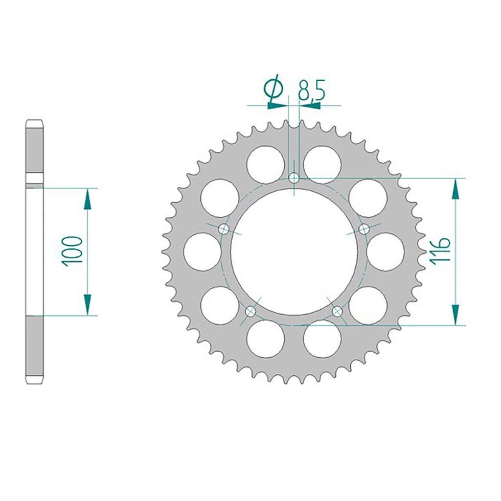 AFAM Kettenrad ALU #420 44 Zähne
