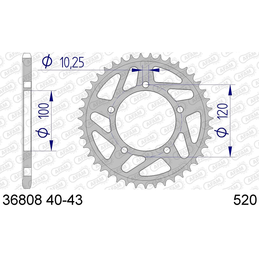 AFAM Kettenrad ALU #520 43 Zähne