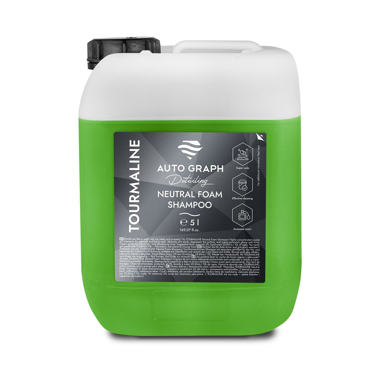 AUTO GRAPH TOURMALINE pH-neutraal Autoshampoo Foam Light Green 5000ml