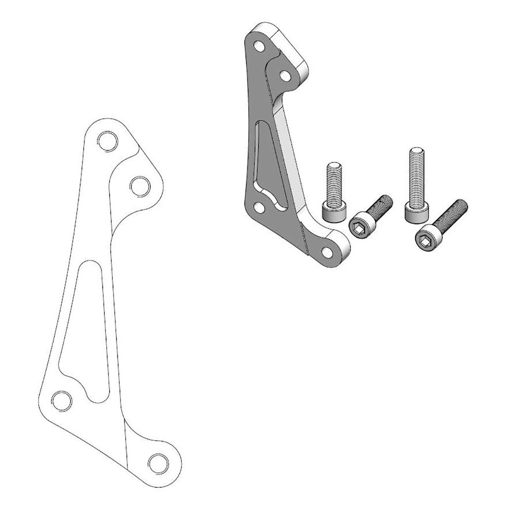 Moto-Master Bremssattel-Adapter Supermoto Racing Adapter 300 mm Ø