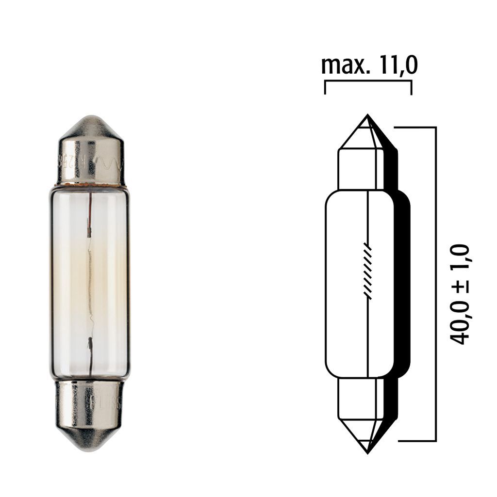 Flösser Lampen 12V 10W SV8.5 11x40 VPE10