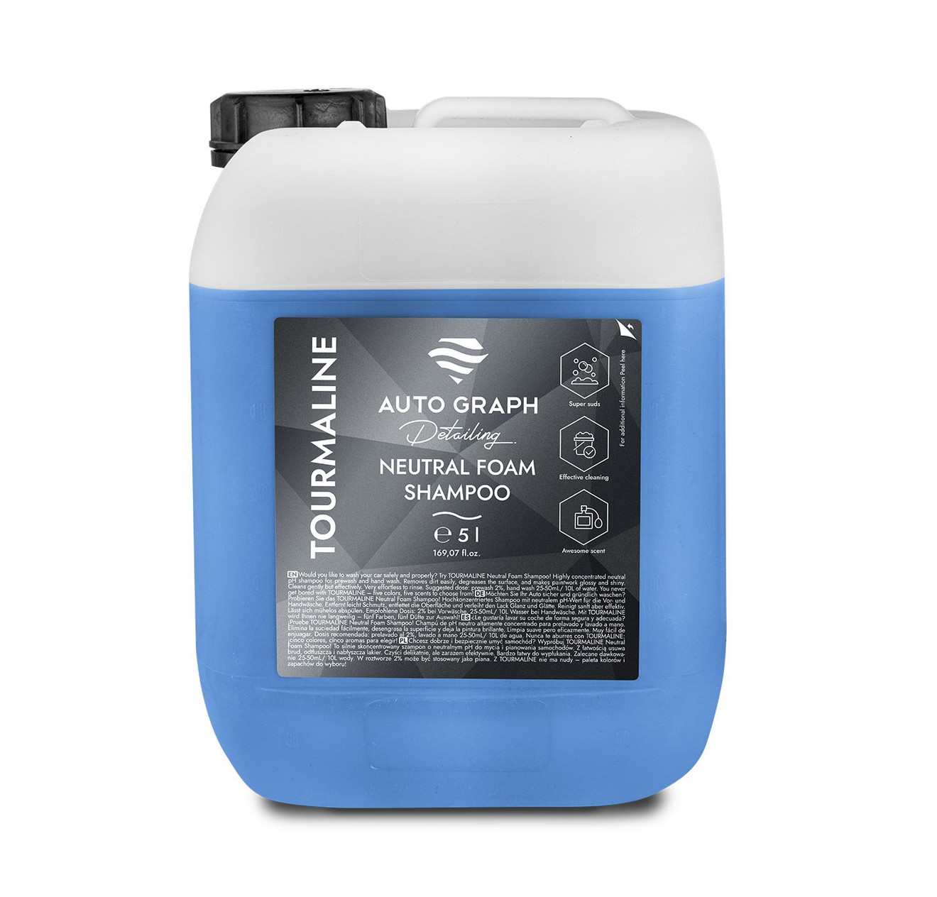 AUTO GRAPH TOURMALINE pH-neutraal Autoshampoo Foam Blue 5000ml