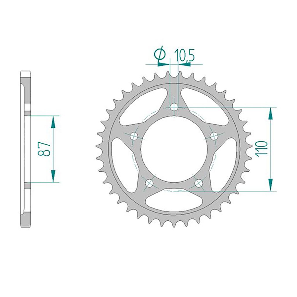 AFAM Kettenrad 14405-38 STAHL #520