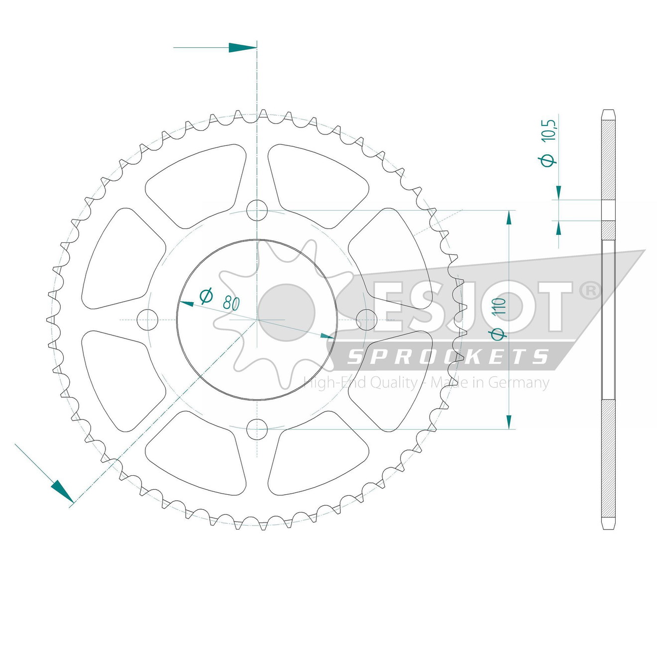 Esjot Kettenrad STAHL #428 51 Zähne