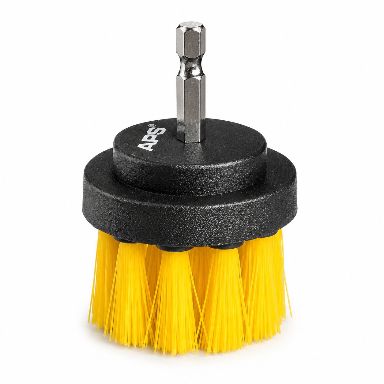 APS Drill Brush Rookie - halfharde Rotatieborstel geel Ø50mm
