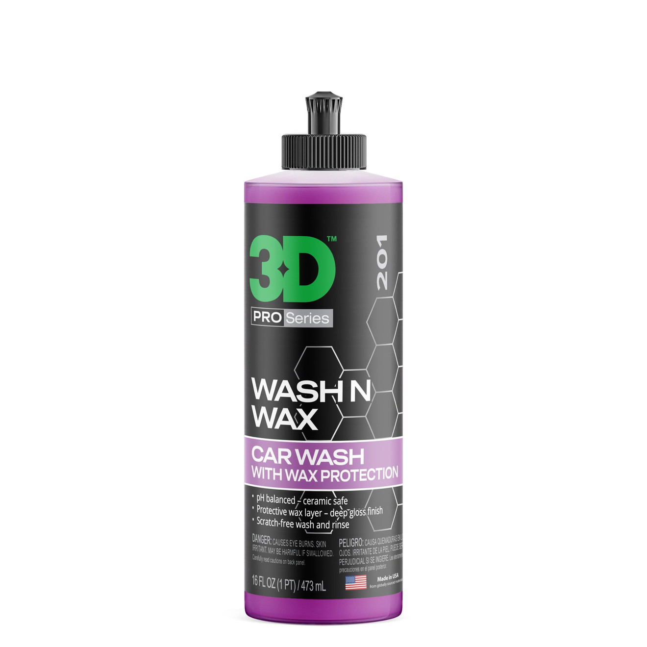 3D Wash n Wax Autoshampoo mit Wachs 473ml
