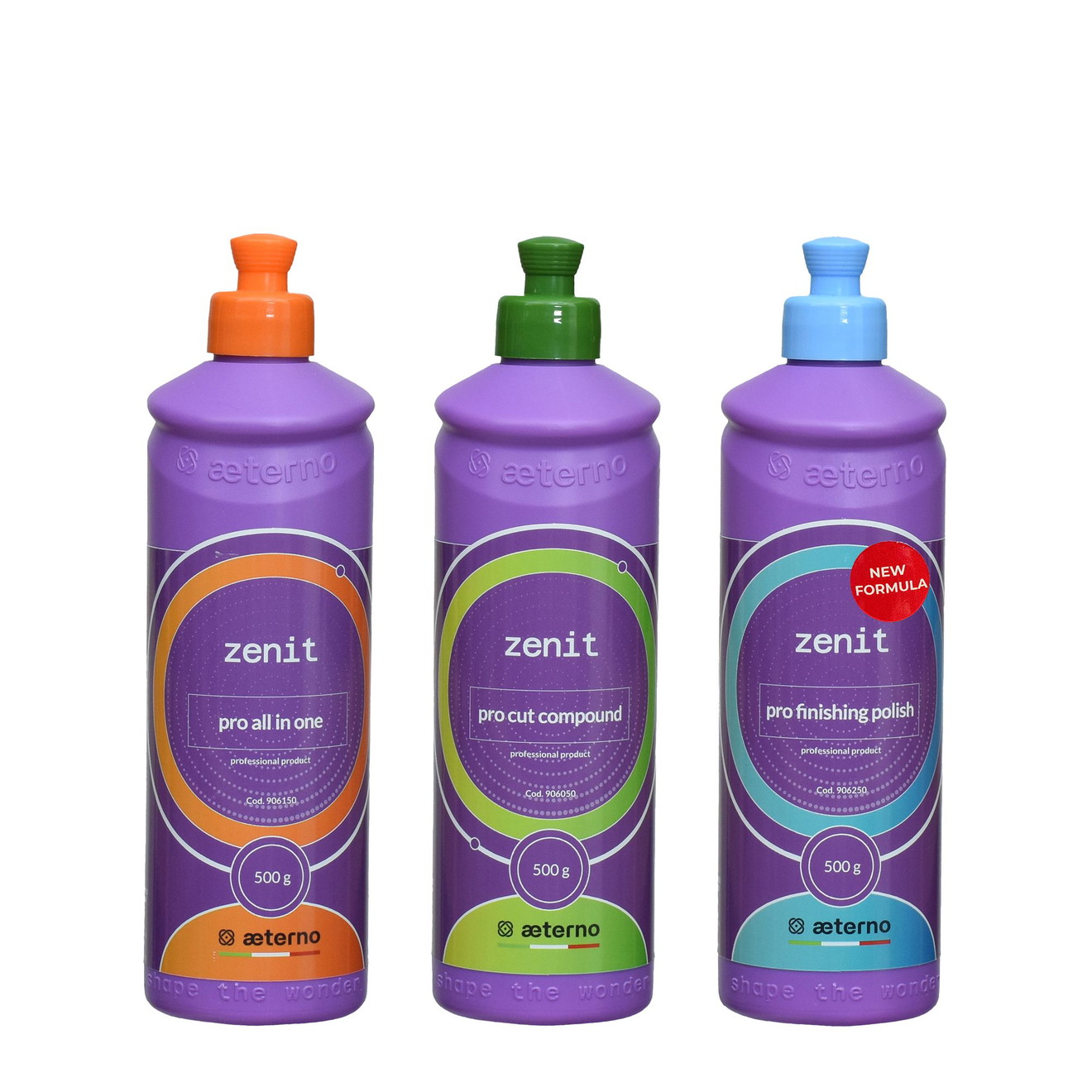AETERNO Auto Polituren Bundle Zenit All-in-One + Pro Cut + Pro Finish 3 x 500g